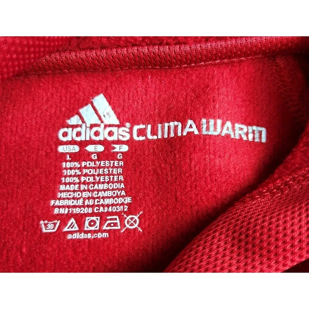 Adidas NC State Wolfpack Hoodie Mens Large Red Pullover Spellout Logo University